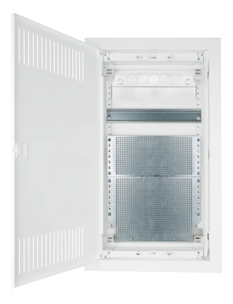 Flush-mounted media enclosure 3-rows - solid wall
