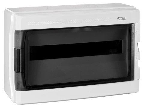 Dulap distrib. apl. IP65, 18UH, 1 rând. cu uşă transparentă