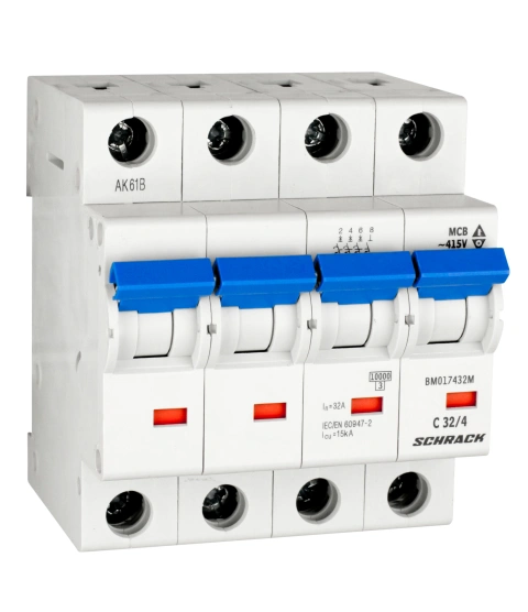 Întreruptor automat modular(MCB), C, 32A, 4poli, 40° C, 10kA