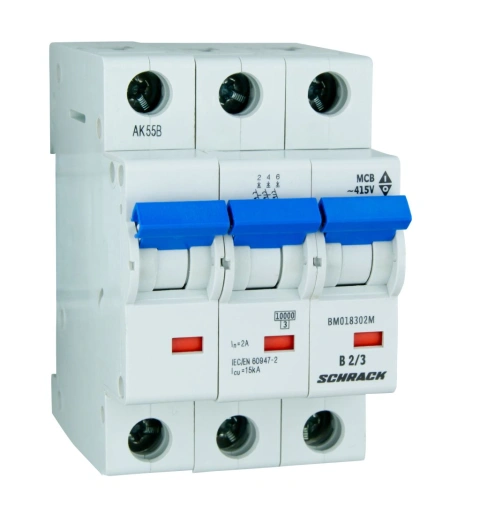 Miniature Circuit Breaker (MCB) B, 2A, 3-pole, 40° C, 10kA_1
