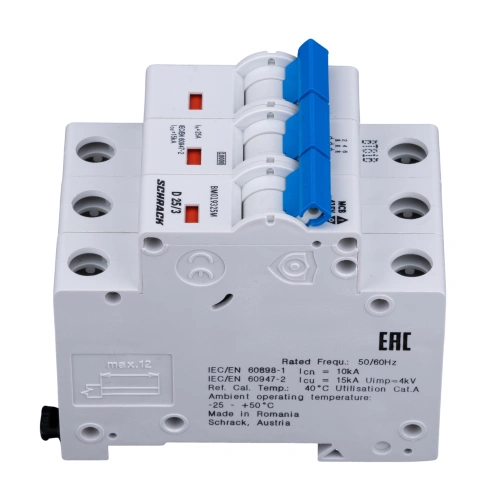Miniature Circuit Breaker (MCB) D, 25A, 3-pole, 10kA, 40° C_7