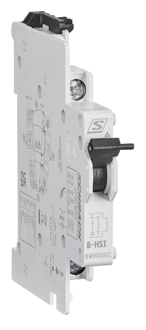 Contact auxiliar 5-250V/4A, 1 ND + 1 NI fix. cu înclichetare
