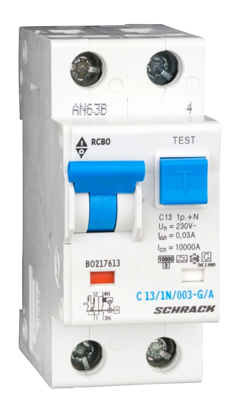 Combined MCB/RCD (RCBO) C13/1+N/30mA/Type A, G