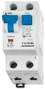 Întreruptor automat+diferenţial, B16/30mA, 6kA, tip AC, 1P+N