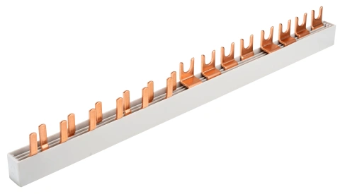 Busbar, 1xRCCB 4-pole, 1 MCB 3+N, 6 MCB 1+N/1 MW, 14MW_5