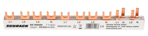 Baretă, 1xRCCB 4poli, 1xMCB 3+N, 2xMCB 1+N/1m, 10m,10mm²