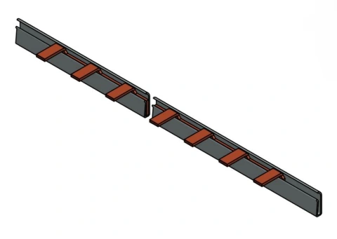 Baretă 1 pol cu lamele, 16mm², cu pas de 27mm, DO, 1m