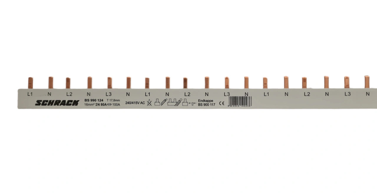 Baretă cu contacte pini, 16 mm², L1,N/L2,N/L3,N, 4poli, 54UH
