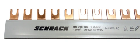 Baretă cu contacte furcă, L1 sau L3, 16mm², 1m (57UH)