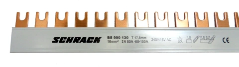 Baretă cu contacte furcă, 16 mm², L2, 1 pol, 57UH (1m)