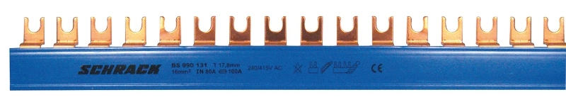 Baretă cu contacte furcă, 16 mm², N, 1 pol, 57UH (1m)