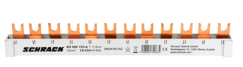 Baretă, 12xMCB1p sau 4xMCB3p, 12 module, 10 mm²