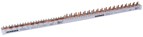 Busbar, 1xRCCB 4-pole, 2xMCB 4-pole, 18 x MCB 1+N/1 MW, 30MW_1