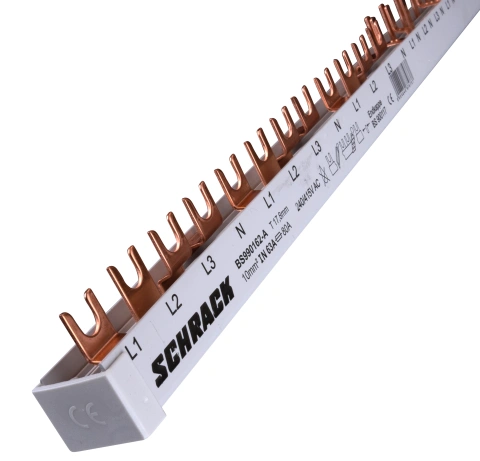 Busbar, 1xRCCB 4-pole, 2xMCB 4-pole, 18 x MCB 1+N/1 MW, 30MW_4