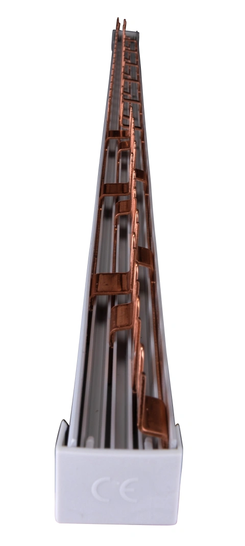 Busbar, 1xRCCB 4-pole, 2xMCB 4-pole, 18 x MCB 1+N/1 MW, 30MW_5