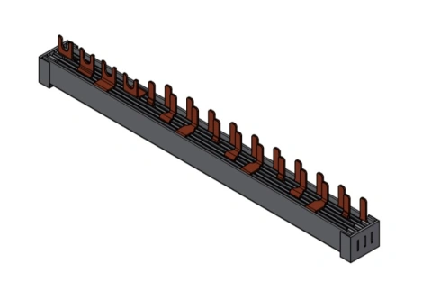 Busbar, 1xRCCB 4-pole, 10 MCB 1+N/1MW, 14MW
