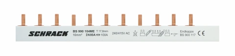 Baretă cu contacte lamelă 1pol, gri, 1P+N/1UH, 1m