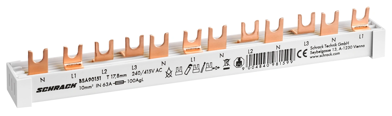 Busbar, 1xRCCB N+3, 4xMCB N+1 12MW