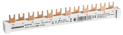 Busbar 2-pole, 6xMCB N+1, 12MW