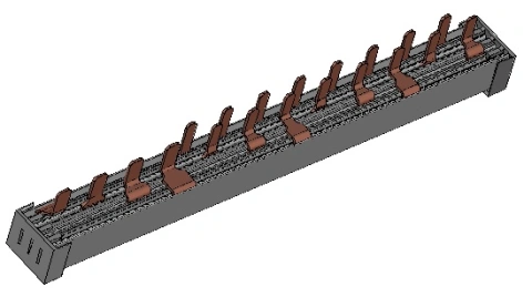 Baretă pt. diferențial 4P + 8x1P+N, 12M