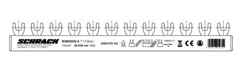 Bareta, 1dif 4P, 1 descarcator, 1 sig aut 3P+N, 12M, 10mm²
