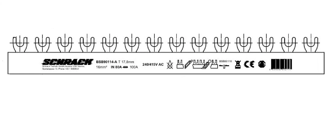 Bareta 3P, 16mm², furca, 1m