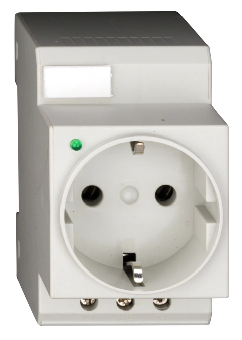 Priză modulară SCHUKO, 2P+N, 16A cu LED