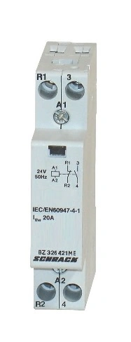 Contactor modular (1UH) 20A, 1 ND, 1 NC/24Vca seria AMPARO