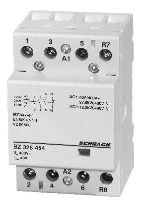 Modular contactor 40A 3NO 1NC 230VAC width 3 modules