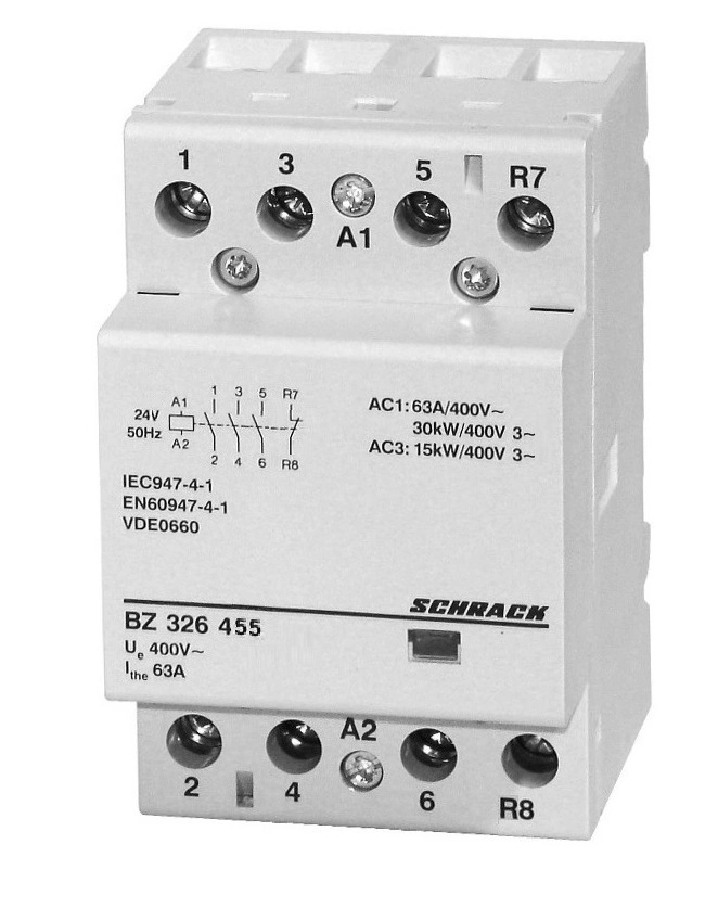 Modular contactor 63A 3NO/1NC 24VAC width 3 modules