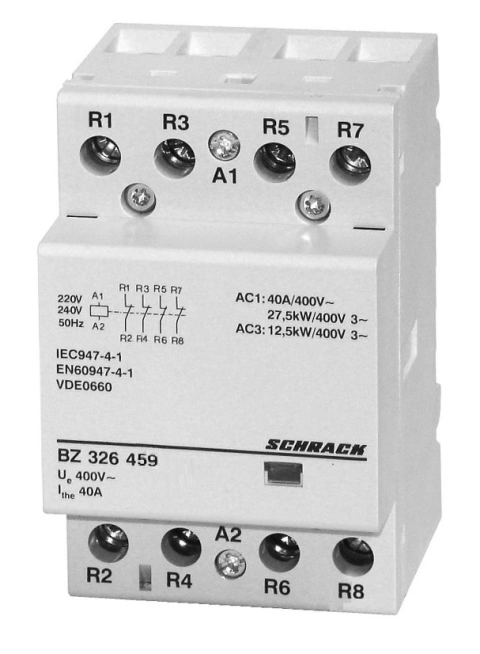 Modular contactor 40A 4NC 230VAC width 3 modules