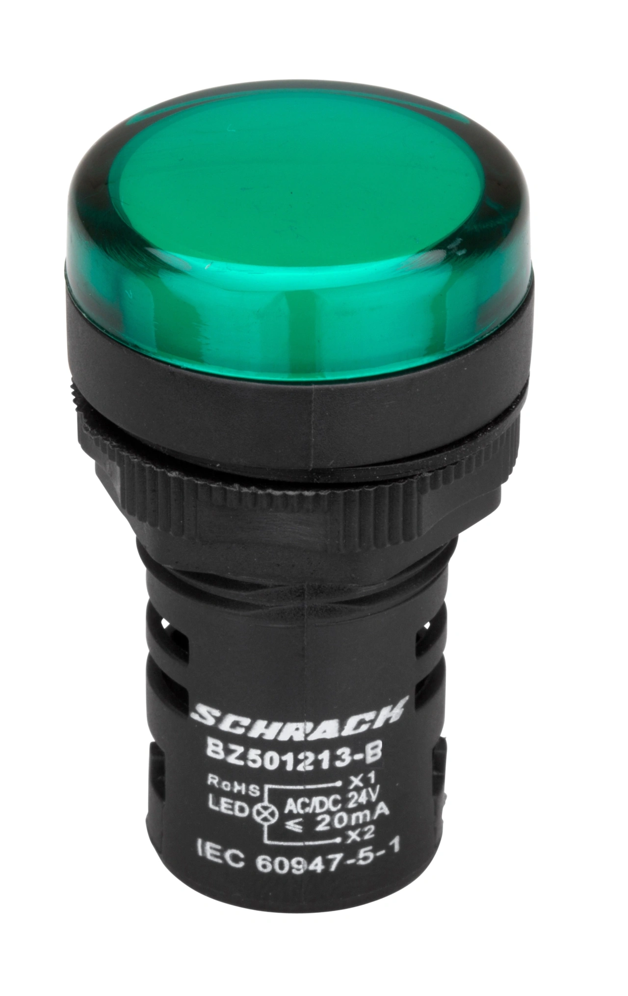 Lampă de semnalizare cu LED, monobloc, 24V-AC/DC, verde
