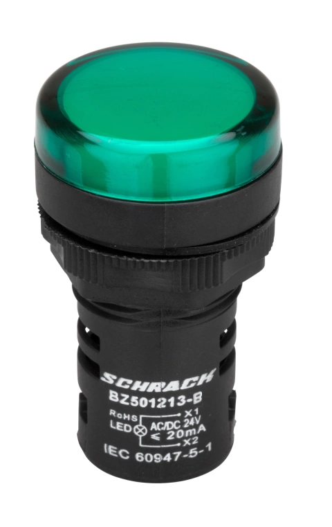 Lampă de semnalizare cu LED, monobloc, 24V-AC/DC, verde
