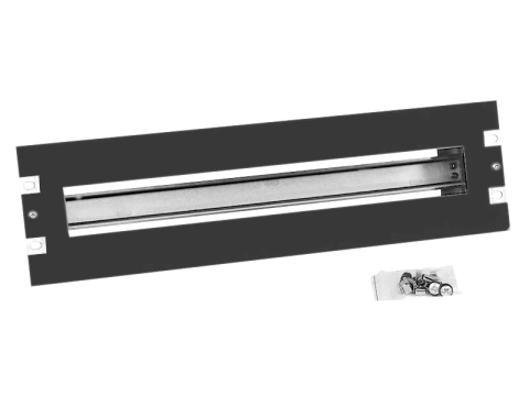 Suport 19'' pt. aparataj modular, cu pl. decupat,3U, RAL9005_6