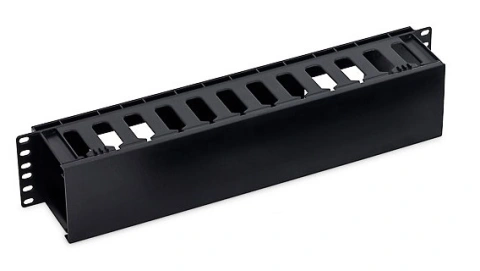Organizator cabluri 19", 2U, plastic, negru RAL9005