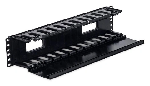 Organizator cabluri 19", 2U, plastic, negru RAL9005_1
