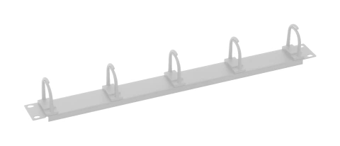 Organizator cabl. 19" 1U cu 5 inele de plastic mici 40x53mm