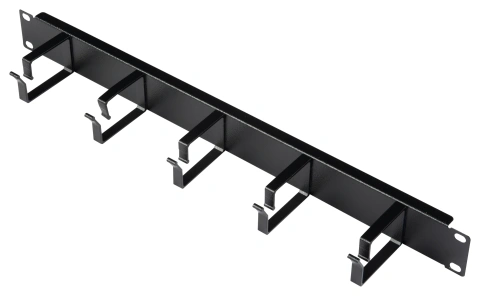 Organizator 19", 1U, 5 inele, negru RAL 9005