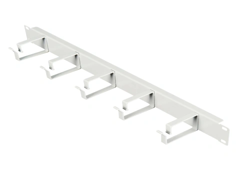 Organizator 19” 1U, 5 inele metalice, RAL7035