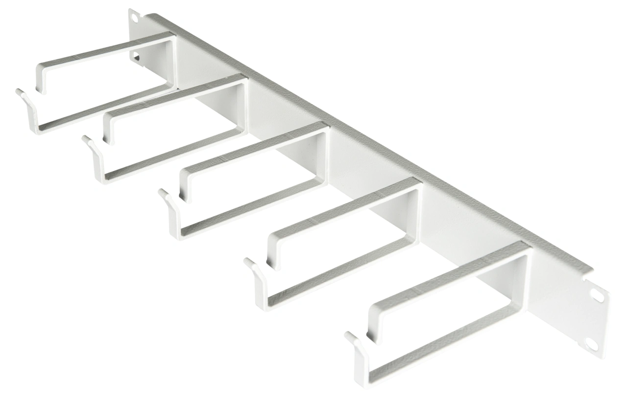 Organizator 19", 1U, 5 inele metalice 130mm, RAL 7035