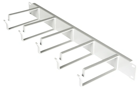 Organizator 19", 1U, 5 inele metalice 130mm, RAL 7035