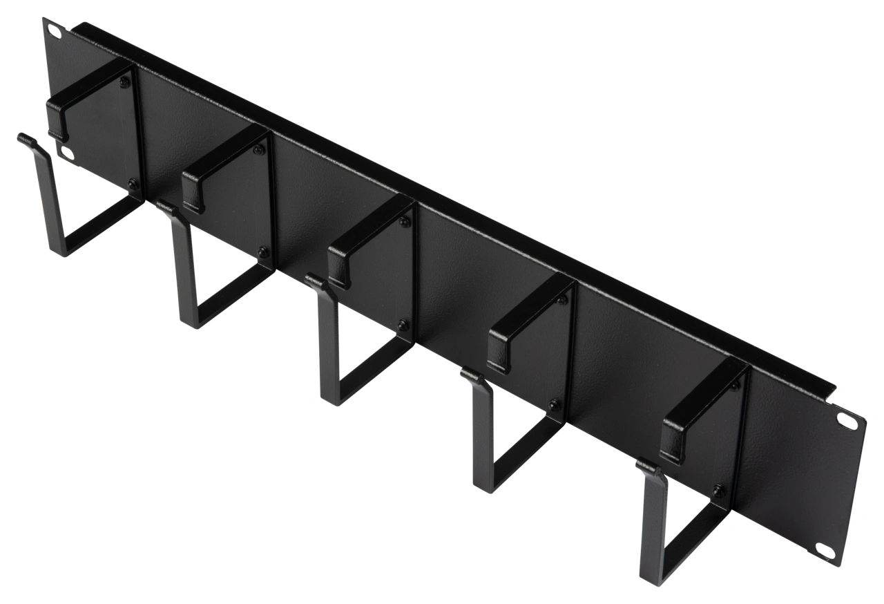 Organizator 19", 2U, 5 inele, negru RAL 9005