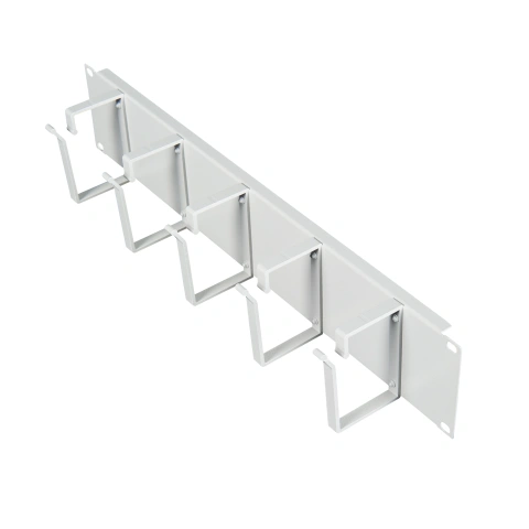 Organizator 19” 2U, 5 inele metalice, RAL7035