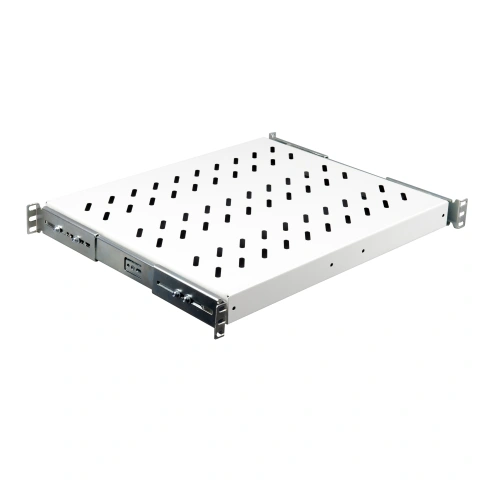 Tavă glisantă 19”, 1U, 30kg sarcină, D=370, fixare 4 puncte