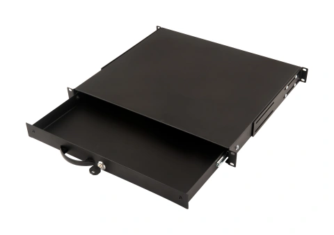 Sertar tastatură, 19", 1U, D400, negru RAL 9005