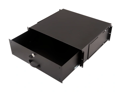 Sertar tastatură, 19", 3U, D400, negru RAL 9005