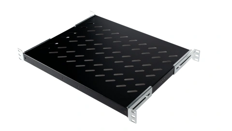 Tavă fixă 19", 1U, 50kg, D370, negru RAL 9005