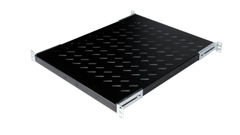 Tavă fixă 19", 1U, 50kg, D570, negru RAL 9005