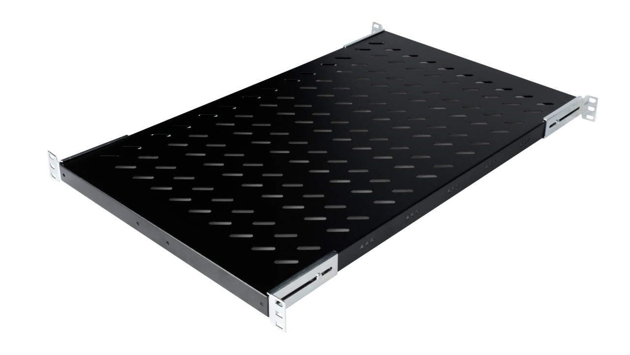 Tavă fixă 19", 1U, 50kg, D720, negru RAL 9005