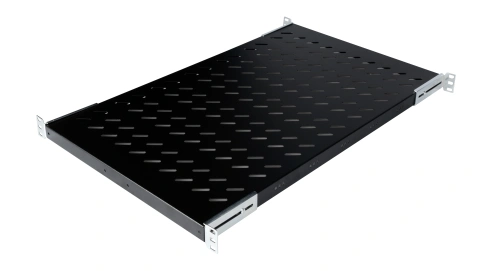 Tavă fixă 19", 1U, 50kg, D720, negru RAL 9005
